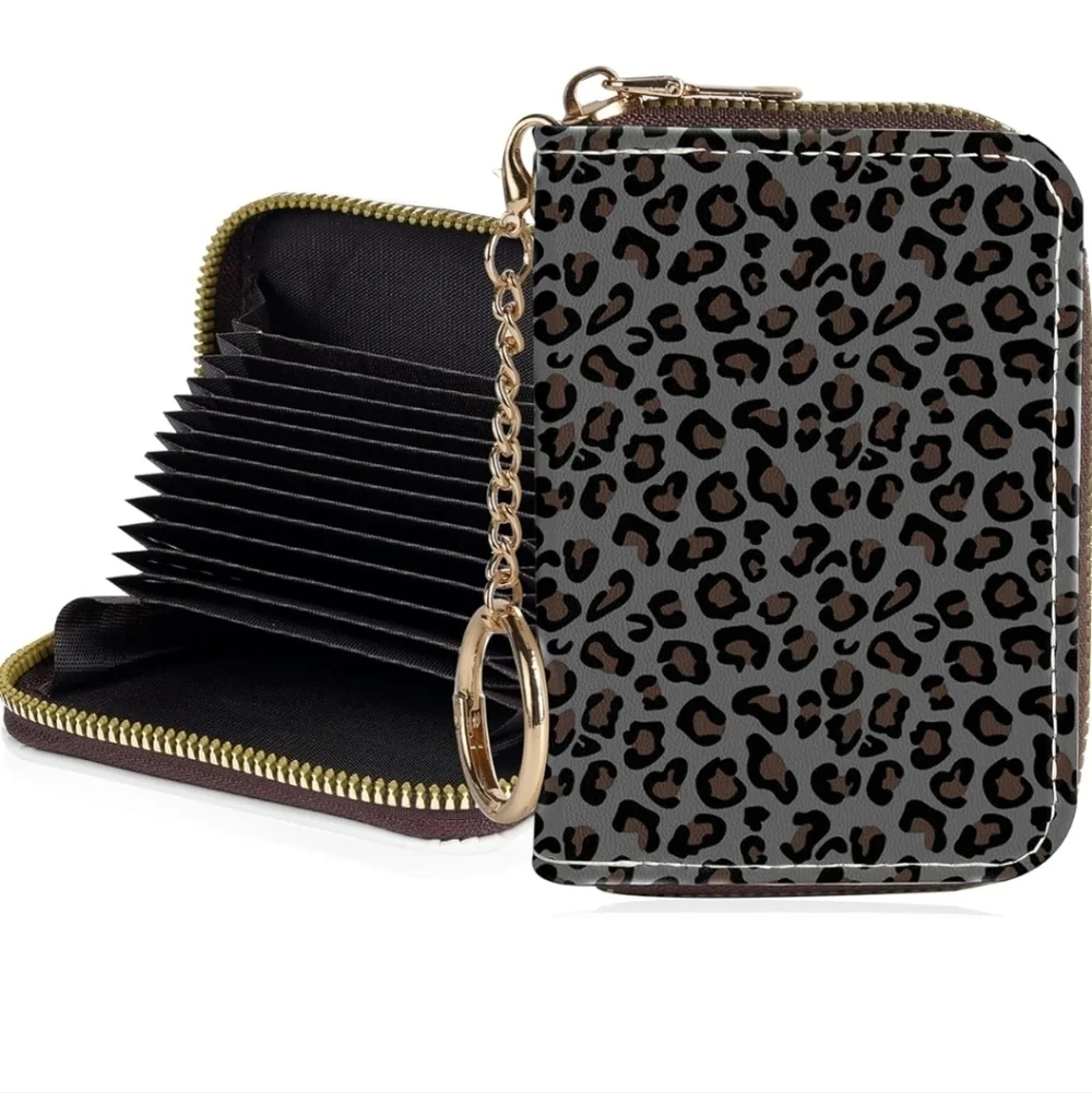 Leopard Print Card Holder Wallet
